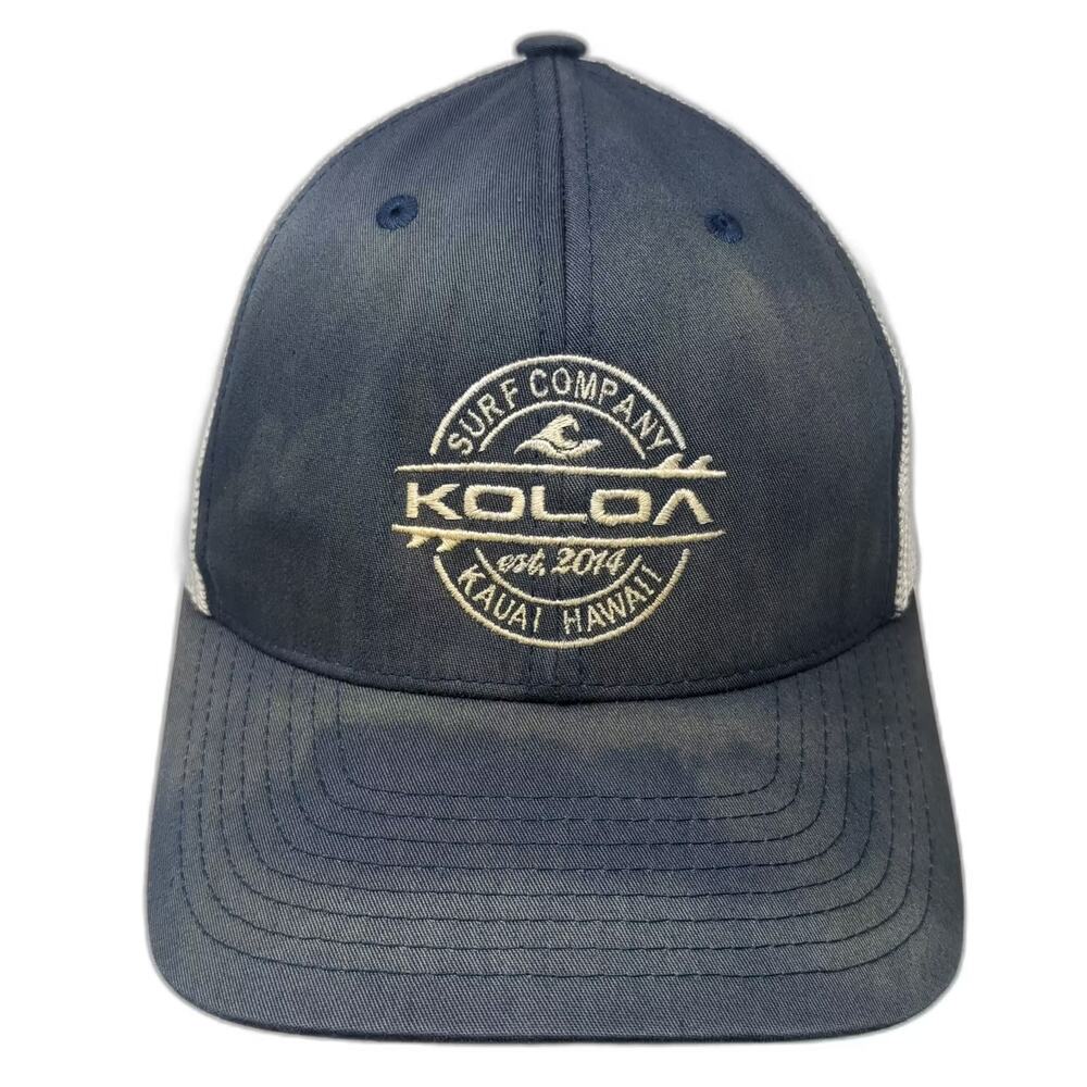 Koloa Baseball Cap Blue White OS Fitted Mesh Flexfit Embroidered Kauai Surf Hat
